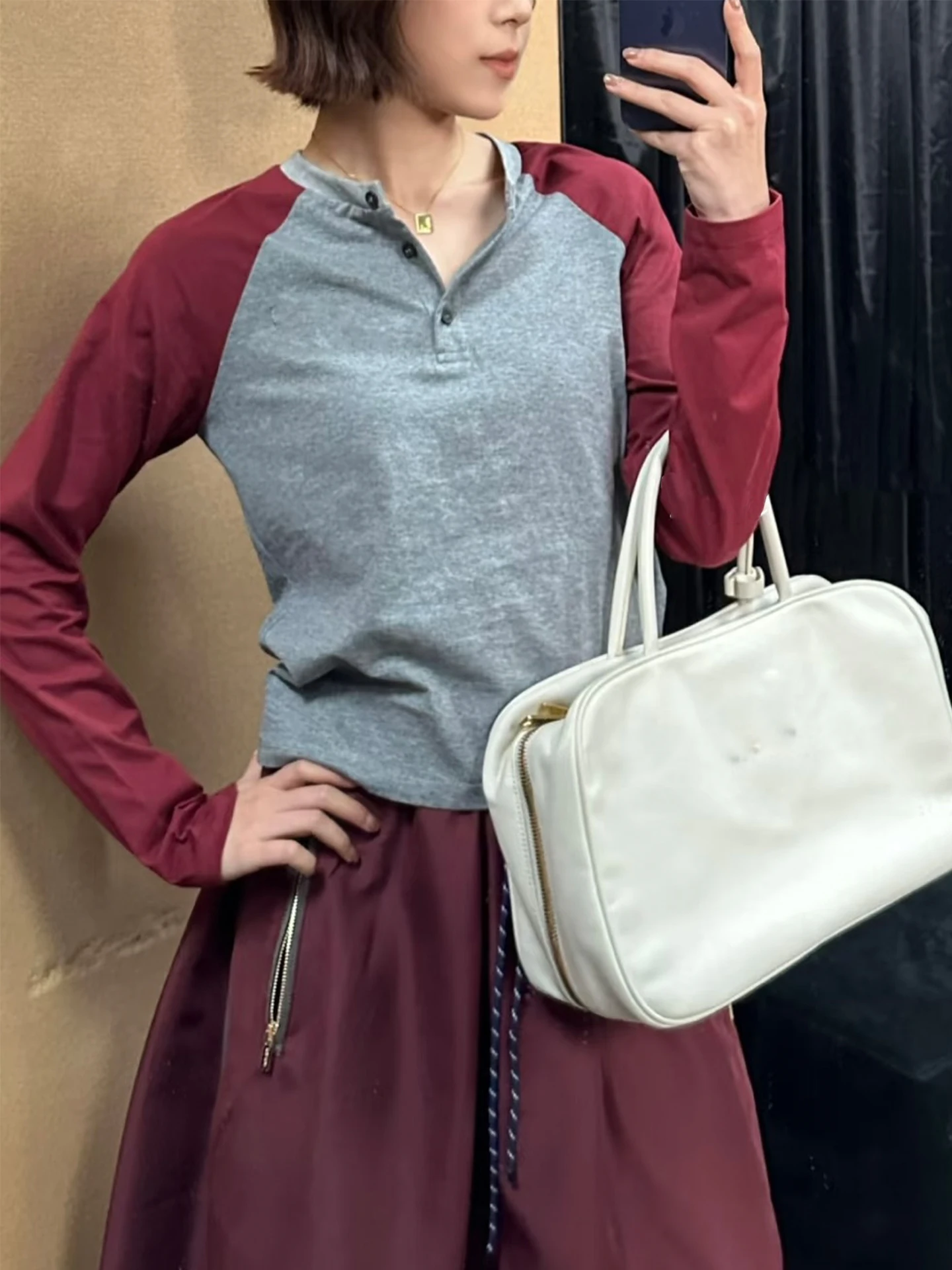 

Женская футболка с длинным рукавом, с буквенным принтом, с завышенной талией, из хлопка, в повседневном стиле, с цветовыми блоками, базовый слой, приталенная, нижняя рубашка