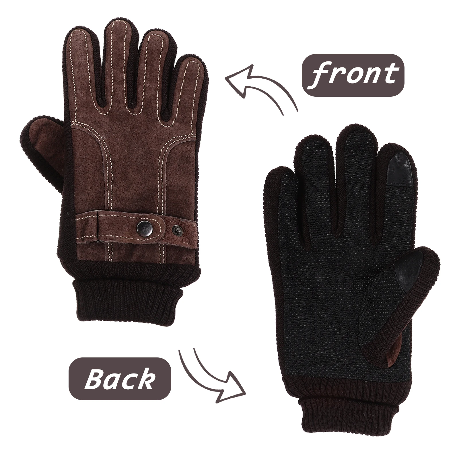 

Термальные перчатки с сенсорным экраном, мужские теплые перчатки для езды на квадроцикле в холодную погоду для вязания зимней езды на велосипеде