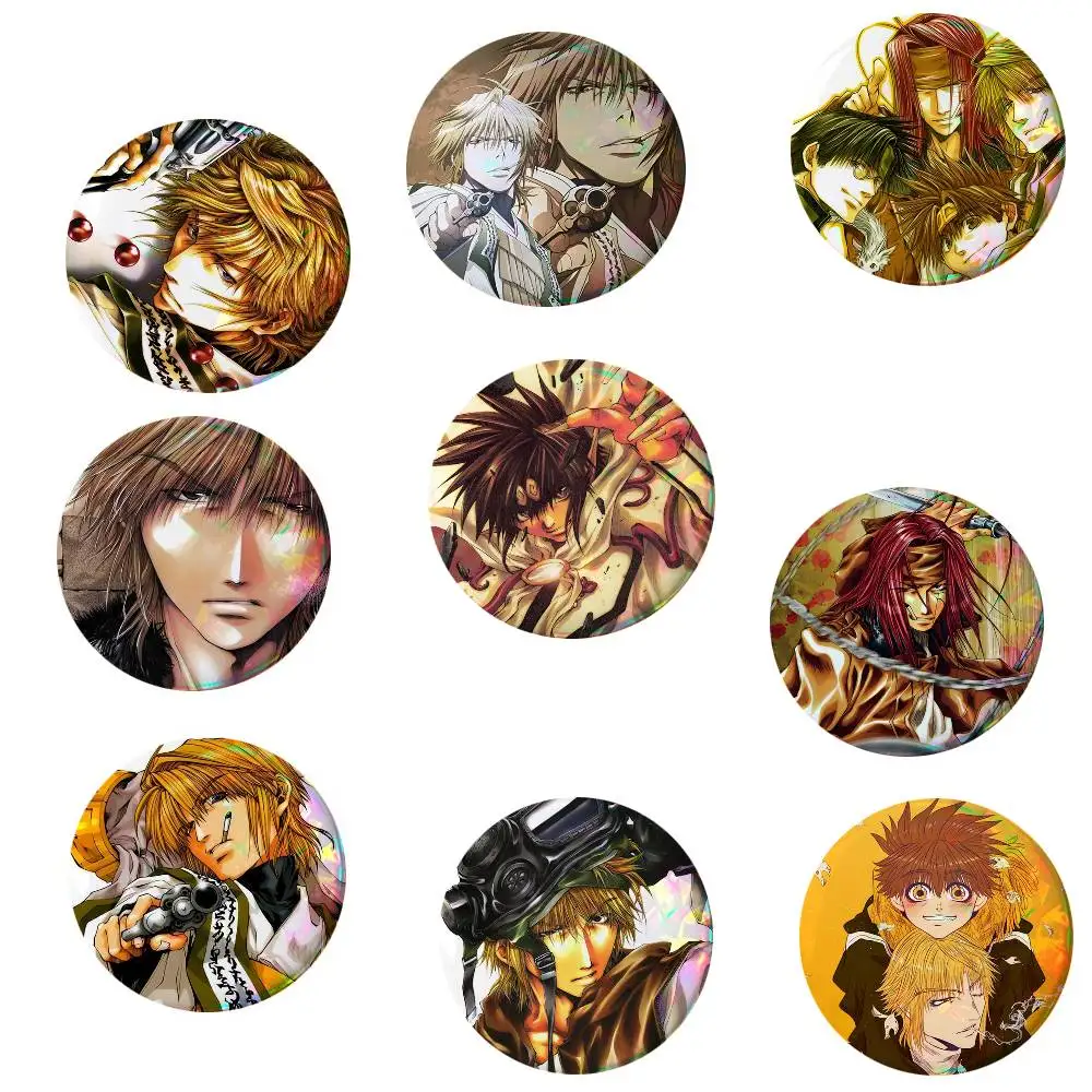 Anime Saiyuki Reload Round Badge Lapel Pin Backpack Clothing Jewelry Accessories Gift Brooch