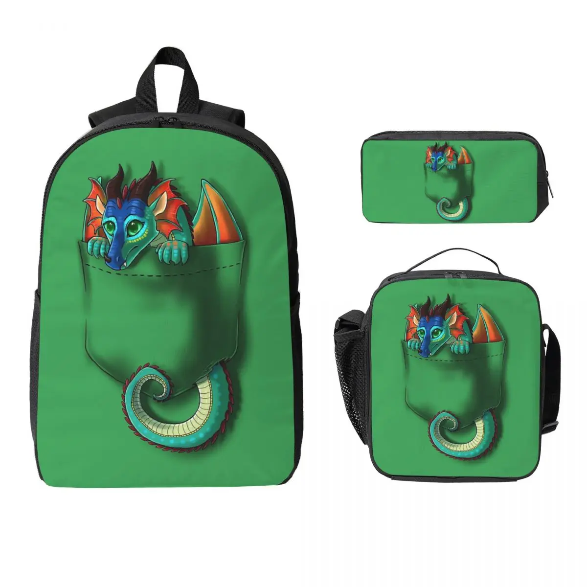 

Wings Of Fire Pocket Glory Dragon Backpack Boy Girls BookBag School Bag Laptop Shoulder Bags 3ps Insulated Lunch Bag Pencil Case