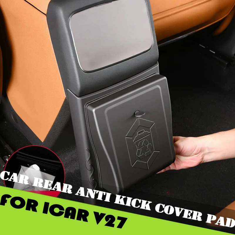 

Car Rear Anti Kick Cover Pad Fit for Chery ICAR V27 2026 Modified Car Rear Air Conditioning Garbage Bin Car Interior Accessories