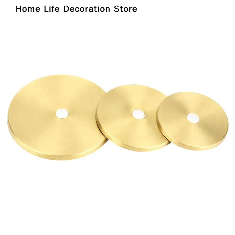 【H】Brass Folded Round Cap Glass Ceramic Mouth Cap Hollow Tube Sealing Round Sheet Lighting Accessories DIY Lampshade Cover