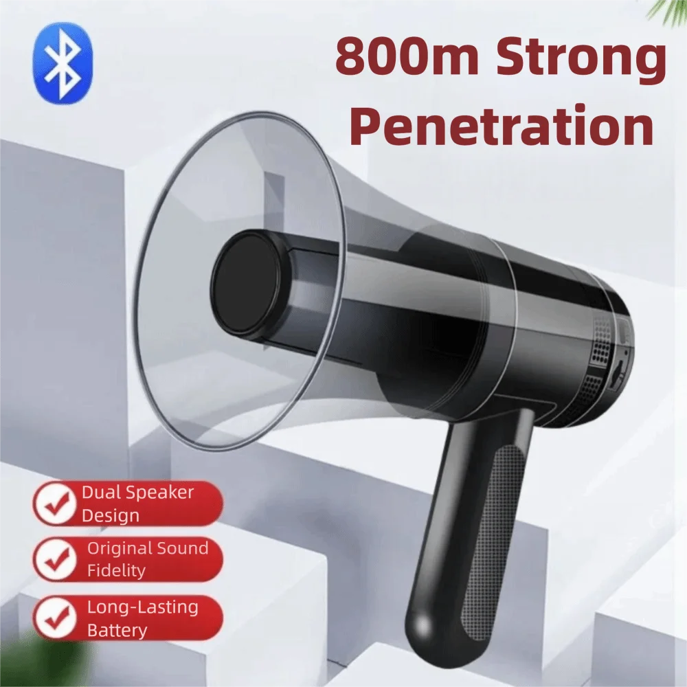 

350S Recording Portable Megaphone Volume Control High Volume Alarm Siren Multi-Function Durable Recording Speaker Street Vending