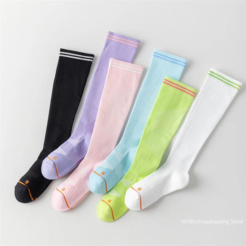 

Новые компрессионные носки Футбольные носки Нескользящие длинные гольфы Носки Полосатые футбольные носки Спортивные носки для бега