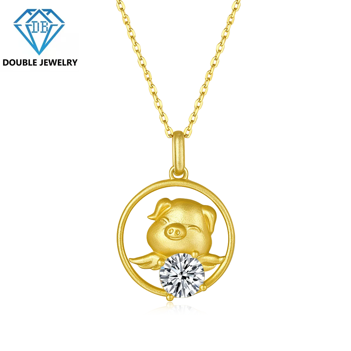 

Double Jewelry 12 Zodiac Animals Boar pendant with 1ct moissanite necklace S925 silver for Women Men pendant Moissanite Jewelry