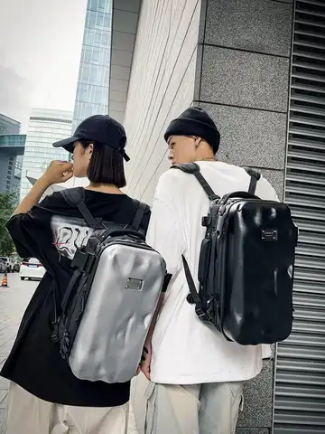 패션 백팩 스트리트 트렌드 여행용 패션 여성용 남성용 사이드 스트랩 하드 케이스 자전거 타이즈 백팩 배낭 백팩