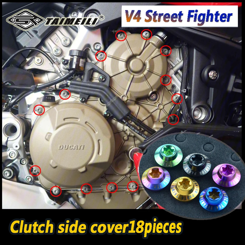 TAIMEILI Titanlegierungs-Motorradbolzen Geeignet für Ducati V4 Street Fighter Motorrad-Modifikation und Wartung Bolzen Nr. 3
