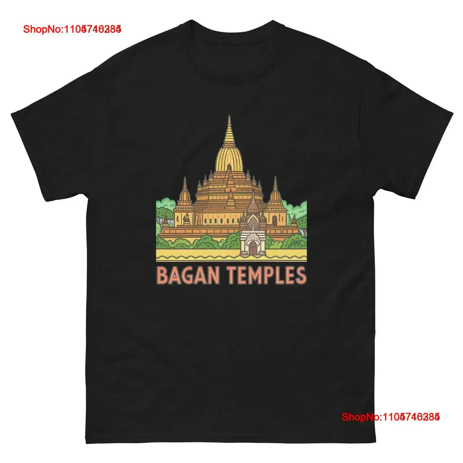 Bagan Temples Attraction Landmark Travel T Shirt vintage Washed designer clothes Breathable graphic Soft fashion streetwear
