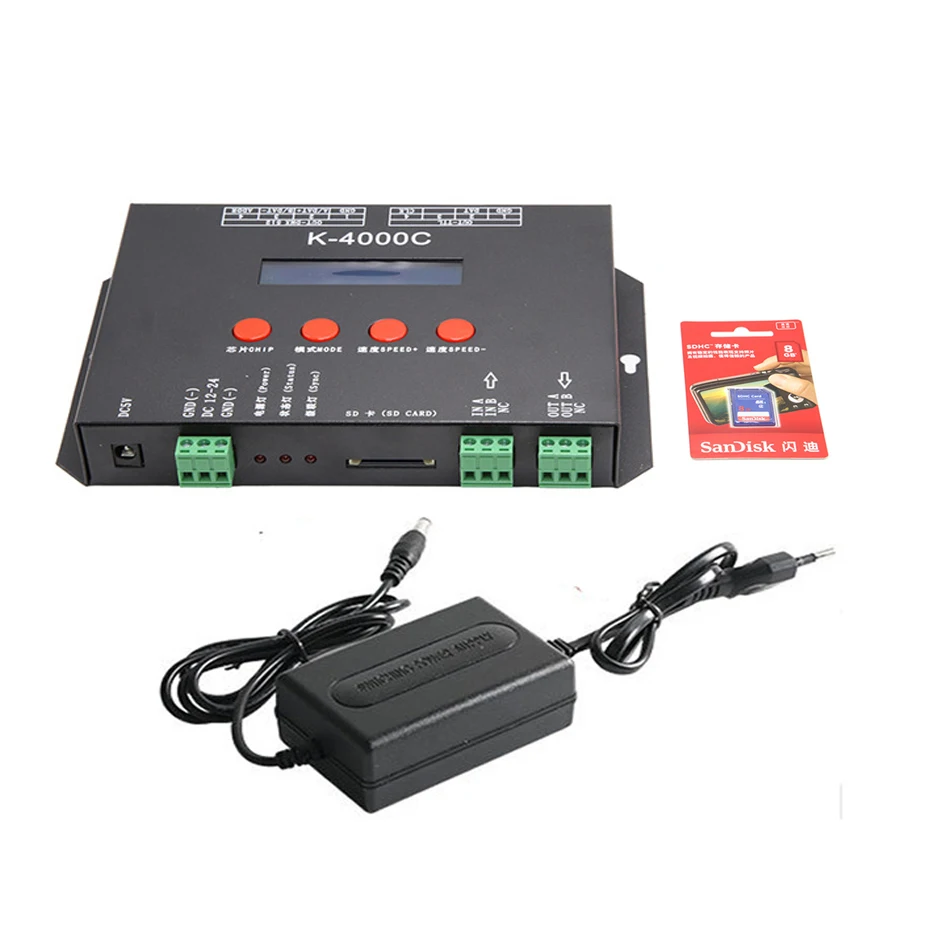 led Pixel contorller  K-1000C,K-4000 K-8000C T-790K  SK6812 WS2812B WS2811 WS2818 WS2813 WS2801 LED Pixels Program Controller