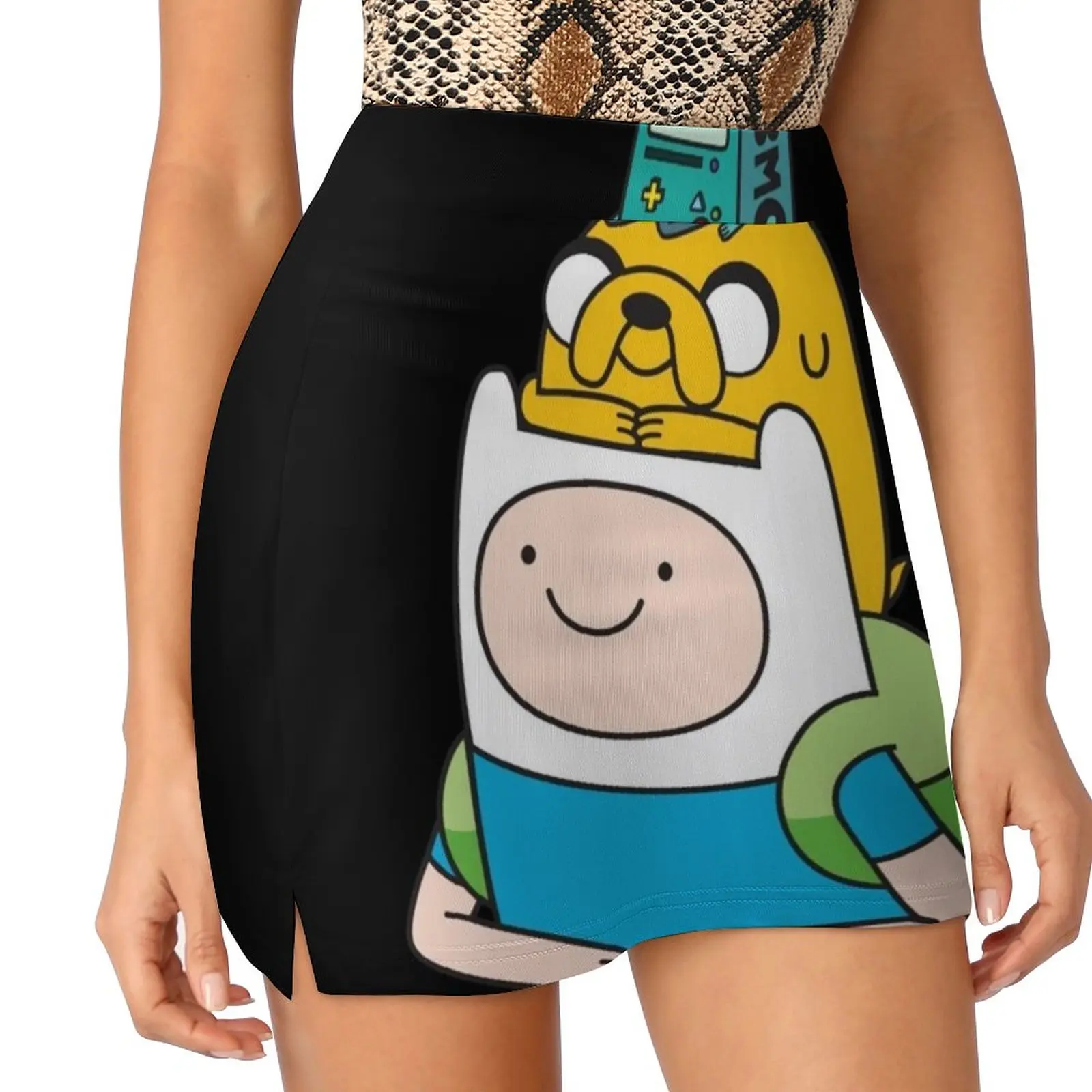 Finn Jake Bmo Women's skirt Mini Skirts A Line Skirt With Hide Pocket Adventuretime Bmo Gamer Game Game Life Cute Adventure