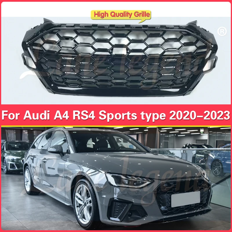 

High-end Upgrade Car Front Bumper Grille for Audi RS4 for A4L/A4 2020 2021 2022 2023 (Refit for RS4 Style) Car Accessories tool