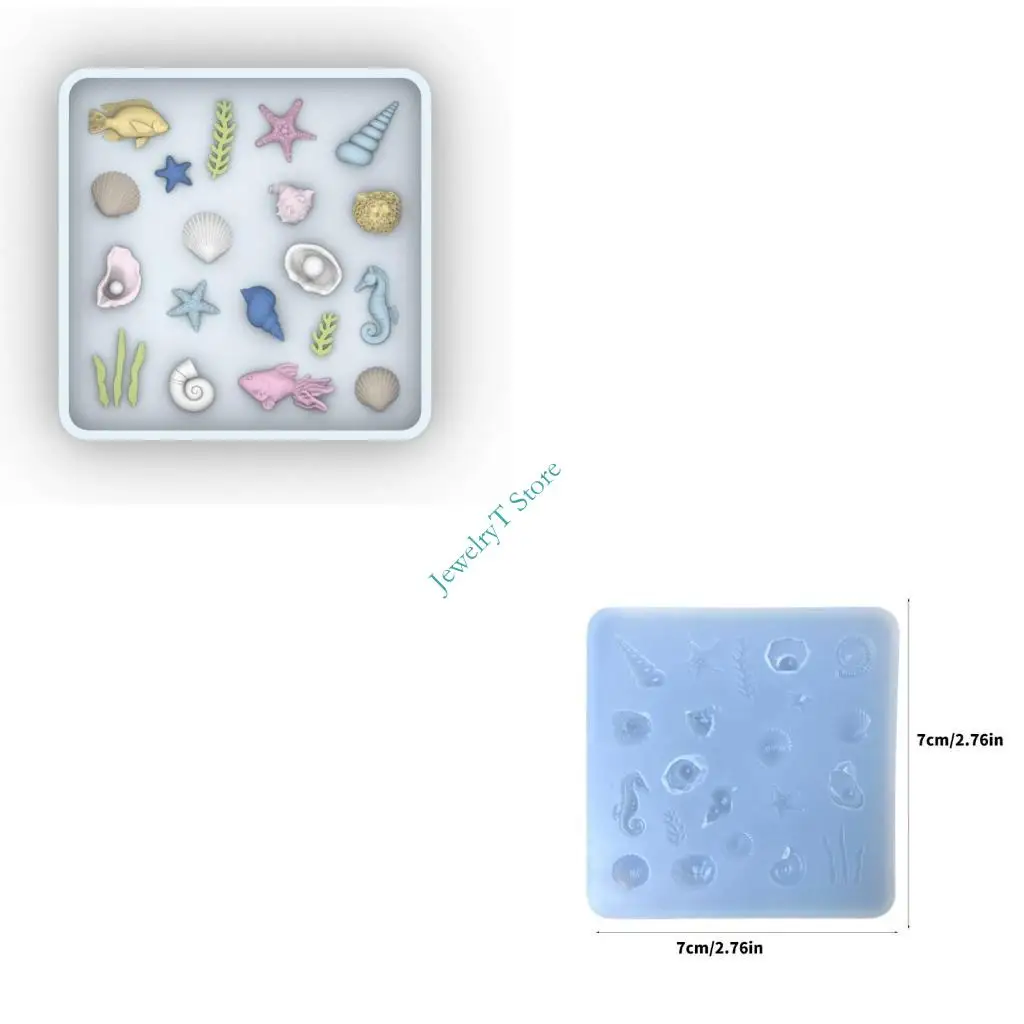 

LX9D Flexible Silicone Ocean Creature Charm Mold For Resin Art Jewelry Pendant Making And DIY Crafts
