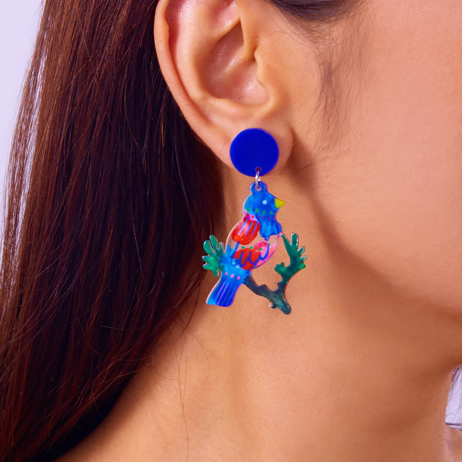 Bunte Muster Acryl Schmetterling Tropfen Ohrringe für Frauen Einfache Obst Geometrie Harz Baumeln Ohrringe Täglichen Schmuck Zubehör – Detail 15