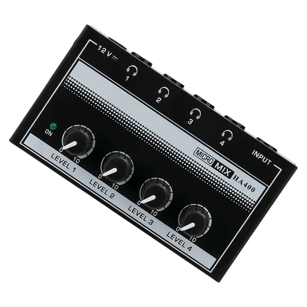 

Mini Recording Studio Headphone Amplifier 4 Channel Metal Audio Amp Portable Headphone Supply Eu Plug Multichannel Monitoring