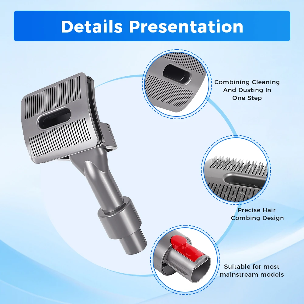 Hose Pet Hair Brush For Dyson V7 V8 V10 V11 V12 V15 Handheld Vacuum Cleaner Accessories Dog Cat Bed Hair Removal Brush Parts
