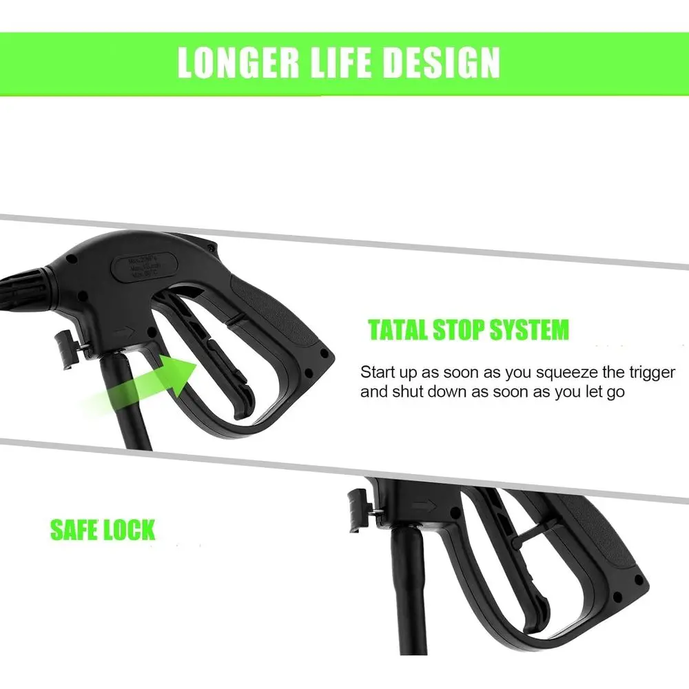 2025 موديل 5000 رطل لكل بوصة مربعة غسالة كهربائية عالية الضغط، 2.8 جالون في الدقيقة، 4 فوهات وموزع صابون للمنزل والسيارة والتنظيف الخارجي (خفيف) #4