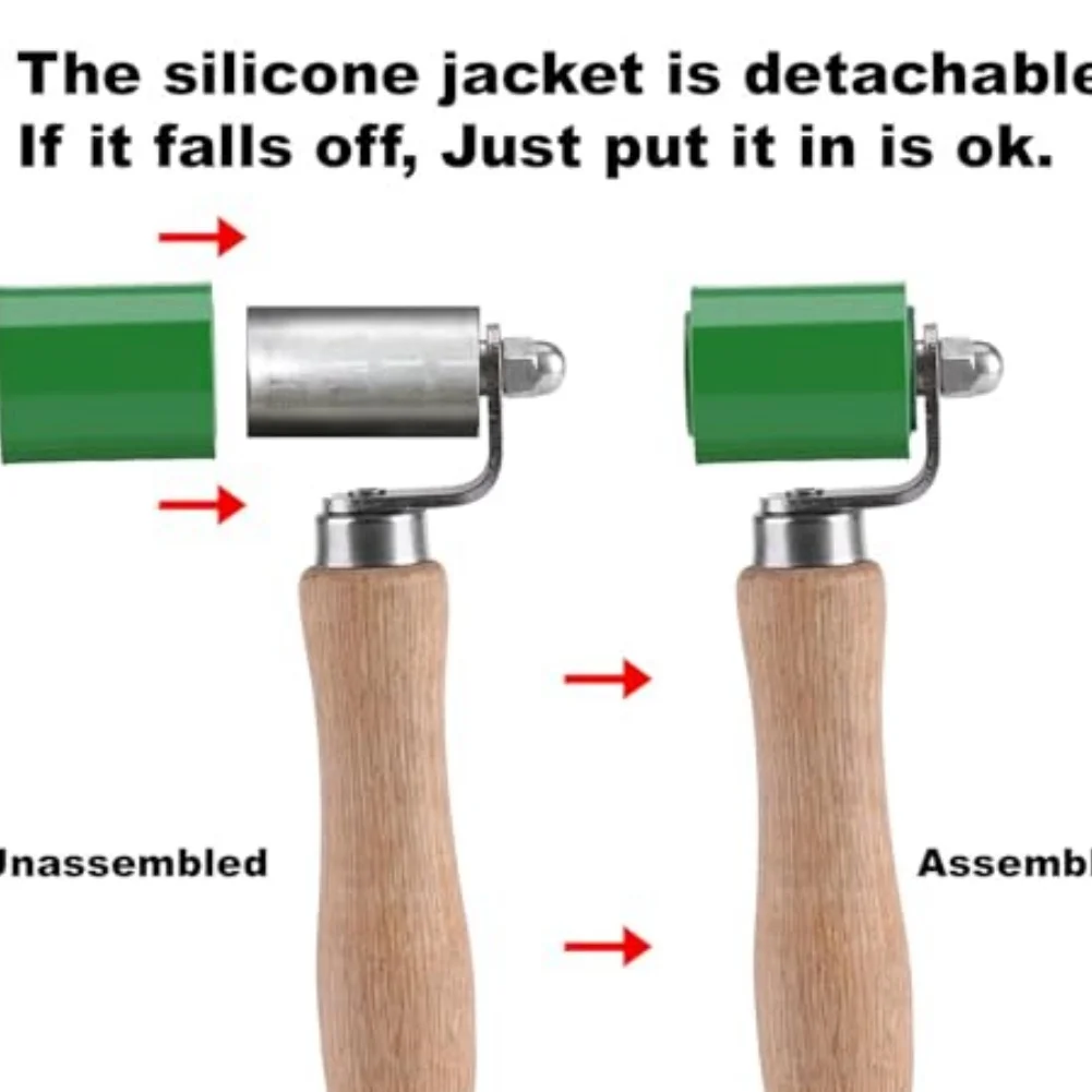 

Silicone Sealant Seam Pressing Roller Dual-seam Roller 40mm Silicone Roller Paired With A 6mm Brass Detail Roller For Wallpaper