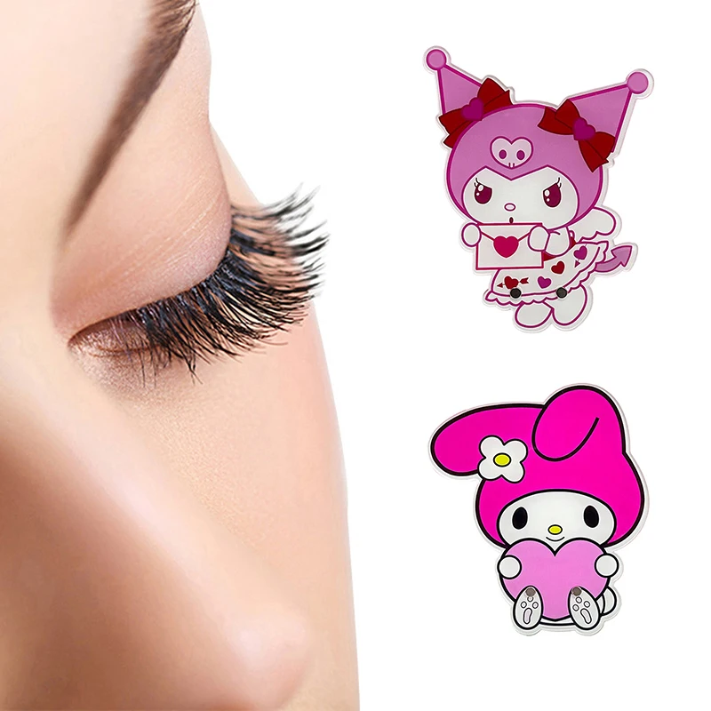 Colorful Mymelody Kuromi Shape Magnetic Suction False Lashes Tray Holder Acrylic Eyelash Extension Display Board Makeup Tools