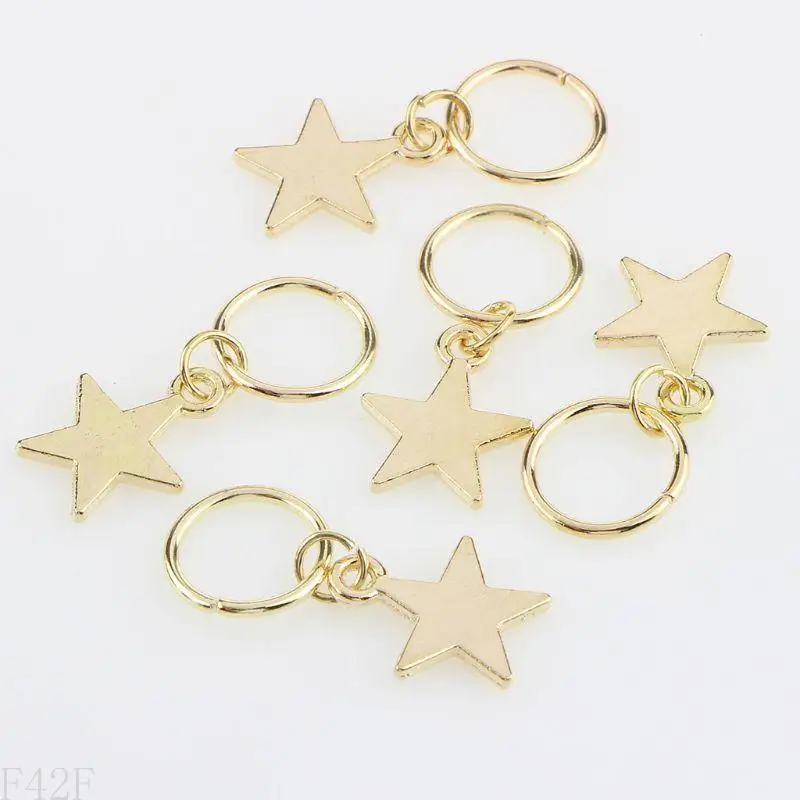 

AP29 80Pcs Women Dreadlocks Beads Hair Braid Rings Clips DIY Braiding Metal Cuffs Jewelry Pendants Hair Decoration Accessory