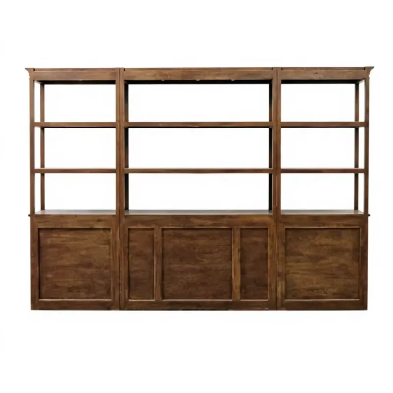 Custom Classical Style Dark Wood Modular Design Display Cabinet Wedding Rental bar Back Cabinet