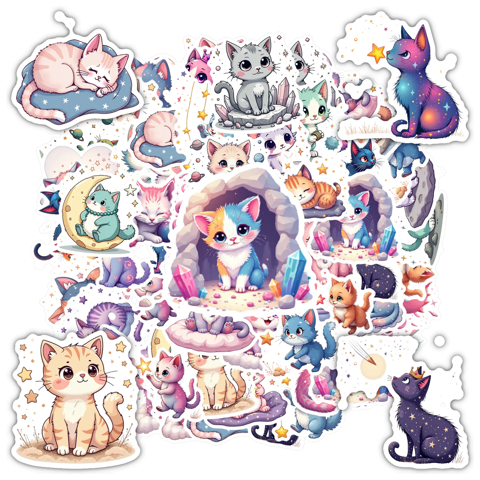 

35-150 шт. милые наклейки в стиле фэнтези, наклейки с героями мультфильмов в стиле фэнтези, наклейки с животными для DIY телефона, гитары, ноутбука, чемодана