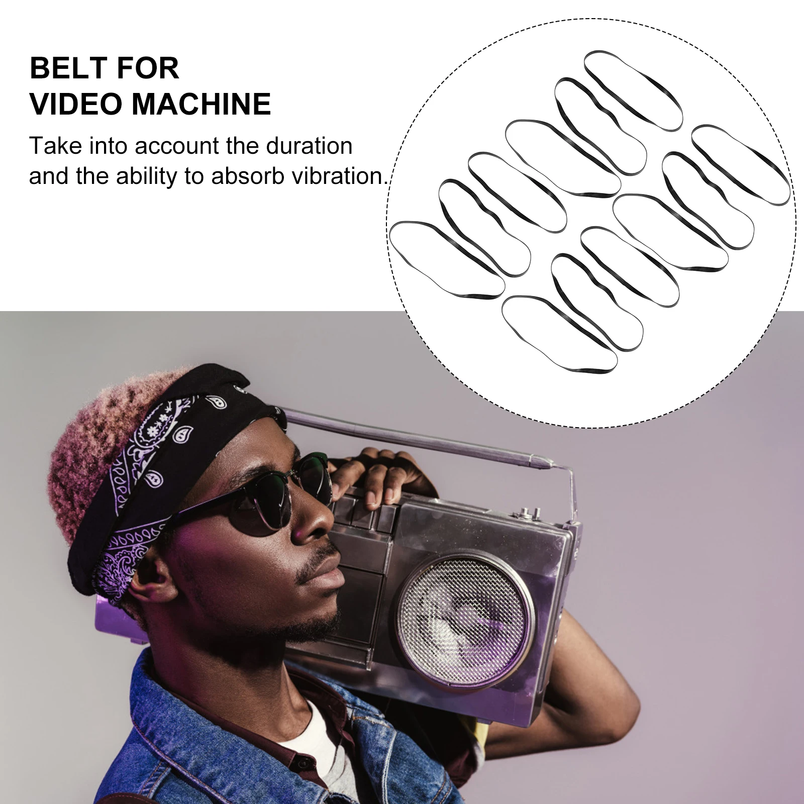 40Pcs Recorder Repair Maintenance Belt Balanced Durability Shock Absorption Suitable for Personal Stereo Cassette Player