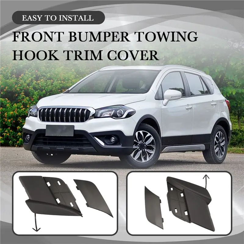 AB96-Front Bumper Tow Hook Cover Trailer Cap For S-Cross SX4 S Cross Facelift 2016 2017 2018 2019 2020