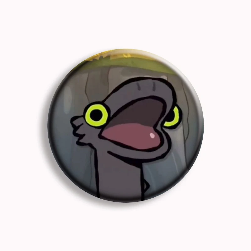 Cute Creative Dancing Dragon Meme Button Pin Toothless Dancing Anime spilla Badge Bag accessori di stoffa regalo per gli amici 58mm