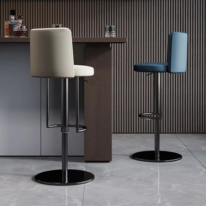 كرسي بار فاخر خفيف، رياح وابي منزلية بسيطة، شريط رفع دوار، مسند ظهر مصمم، كرسي جزيرة مقعد بار #2