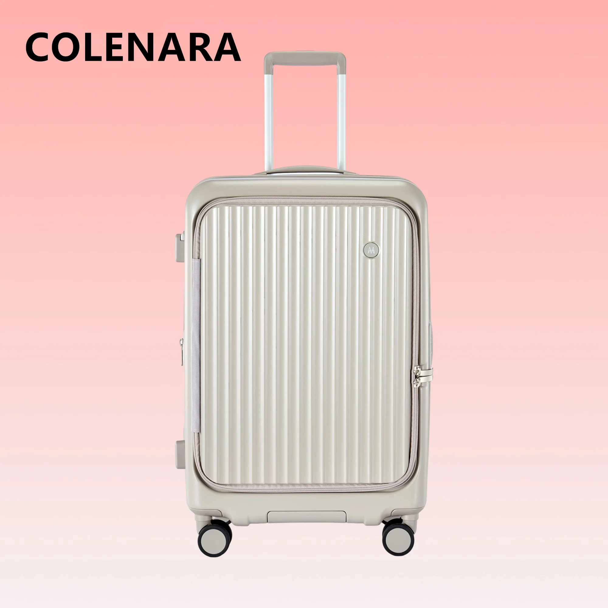

COLENARA Suitcase on Wheels Front Boarding Case Laptop Trolley Case 20"22"24"26"28 Inch Student PC Multifunctional Luggage