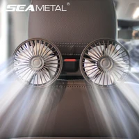 SEAMETAL-ventilador de refrigeración para asiento de coche, ventilador de doble cabezal con carga USB, Enfriador de cuello con rotación de 360 grados, accesorios para coche de verano, 3 velocidades