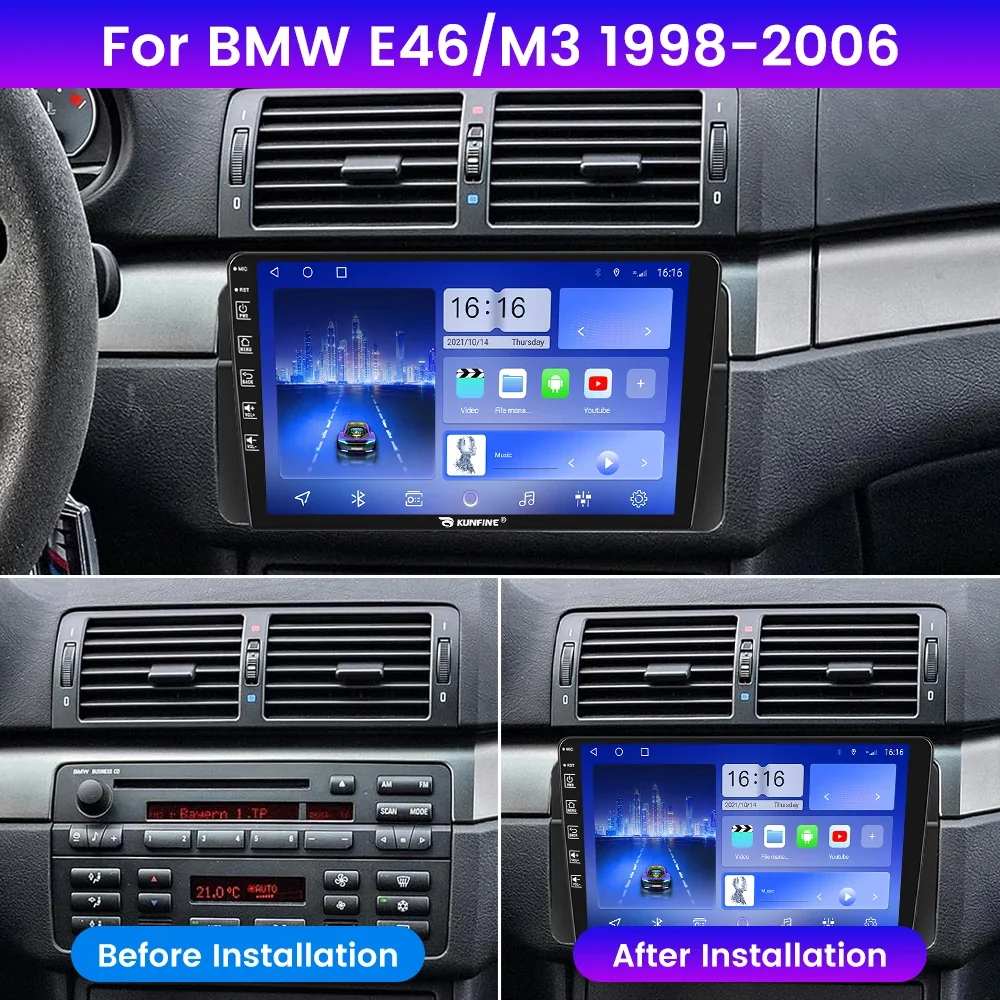 Android Car Radio For BMW E46/M3 1998-2006  Car Stereo 2Din Octa Core GPS Navigation Player IPS Screen Carplay Android Auto