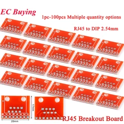 1Pc-100Pcs RJ45 Breakout Board Module RJ45 to DIP 2.54mm Adapter Plate Ethernet Connector DIY Electronics for Arduino