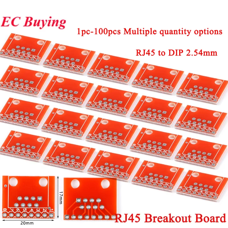 1Pc-100Pcs RJ45 Breakout Board Module RJ45 to DIP 2.54mm Adapter Plate Ethernet Connector DIY Electronics for Arduino