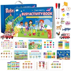 Montessori Busy Book Preschool Learning Activities Busy Book Themes Autism Educational Autism Sensory Travel Toys For Kids