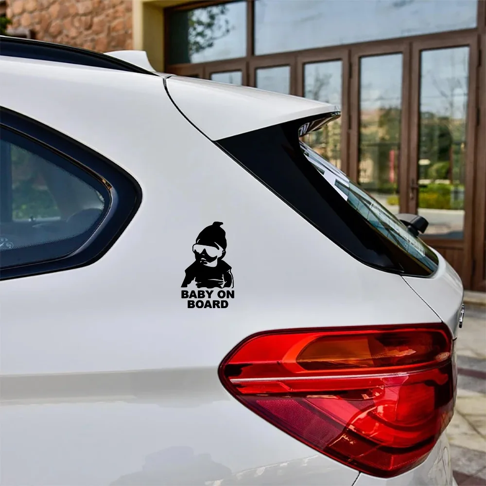 Creative BABY ON BOARD Rear Windshield Body Fuel Cap Rearview Mirror Vinyl Film Car Stickers Safe Driving Auto Warning PVC Decal view 6