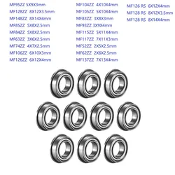 플랜지 깊은 홈 볼 베어링, MF63 MF74 MF85 MF93 MF104ZZ MF105ZZ MF106 MF115 MF117 ZZ MF95zz 5x9x3mm, 10 개