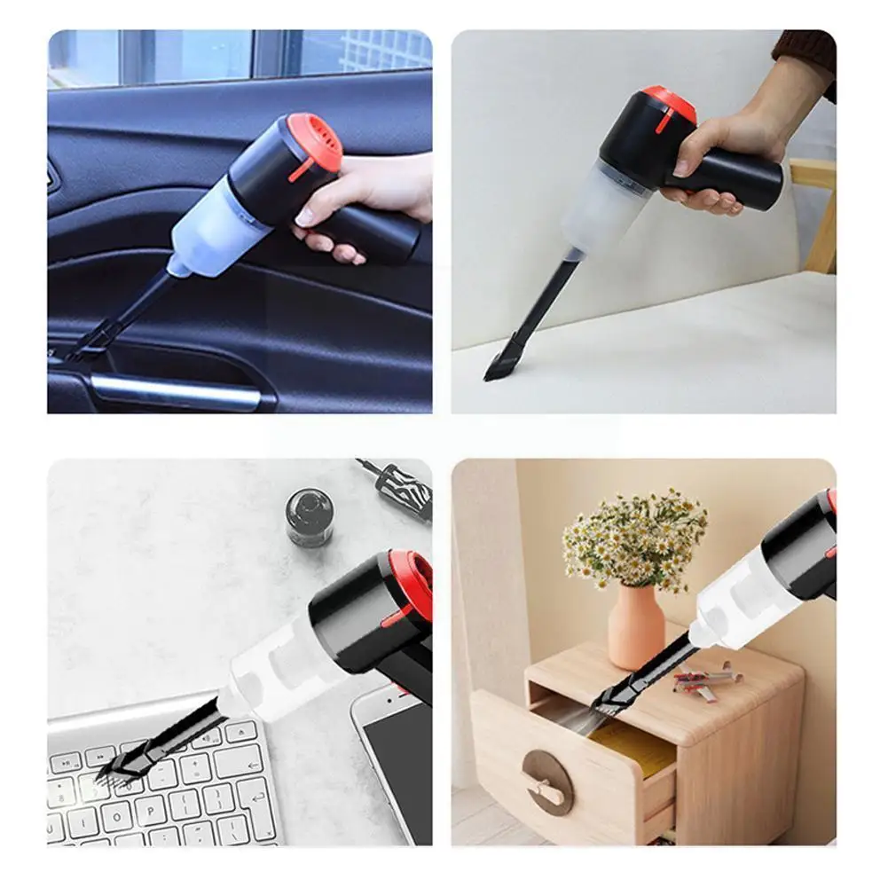 2in1 Mini Air Duster Electric Cleaner Tool Handheld Vacuum Cleaner & Cordless Air Blower For Computer Keyboard Piano Laptop A4u5