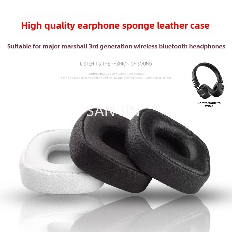 

Replacement White/Black/Brown PU Leather EarPads Over-Ear Earpad Cushion Foam Cover Suitable For Marshall Major 3 iii Headphone