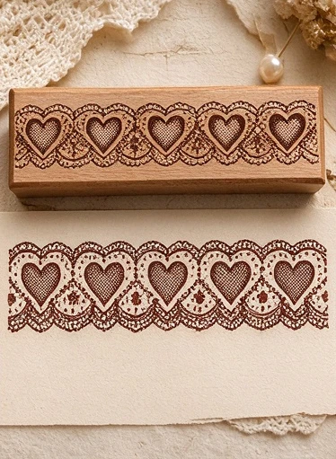 Houten kant rubberstempel patroon serie voor scrapbooking, knutseldecoratie en handgemaakte agenda's