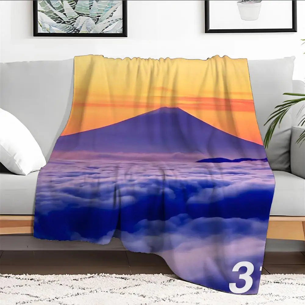 

Sunset Throw Blanket Aesthetic Art Flannel Blanket Portable Home Travel Camping Sofa Picnic Thickening Flannel Blanket
