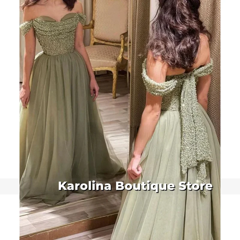 

Зеленое платье для выпускного вечера для женщин, блестки ручной работы, роскошный элегантный роскошный халат знаменитости по индивидуальному заказу