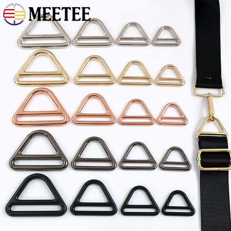 2/5/10 قطعة Meetee 25-50 مللي متر حلقات معدنية O مشبك ثلاثي الإنزلاق المنزلق المشبك حقيبة حزام ربط أبازيم أحزمة ضبط هوك DIY بها بنفسك اكسسوارات #2
