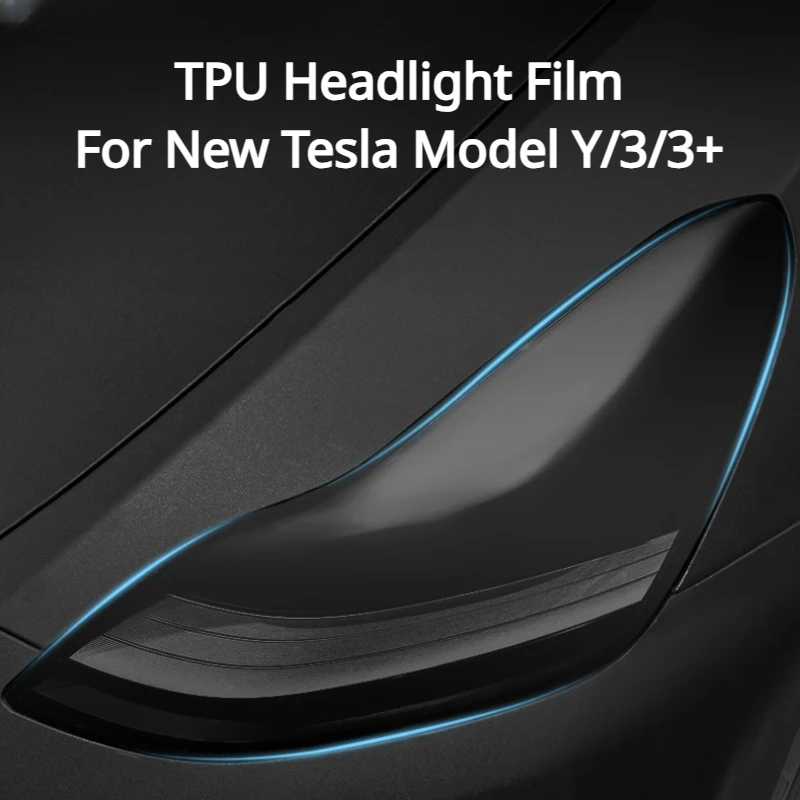 

Blackened Headlamp Film for New Tesla Model Y/3/3+ Highland 2021-2024 TPU Protection Film Car Styling Color Changing Light Film