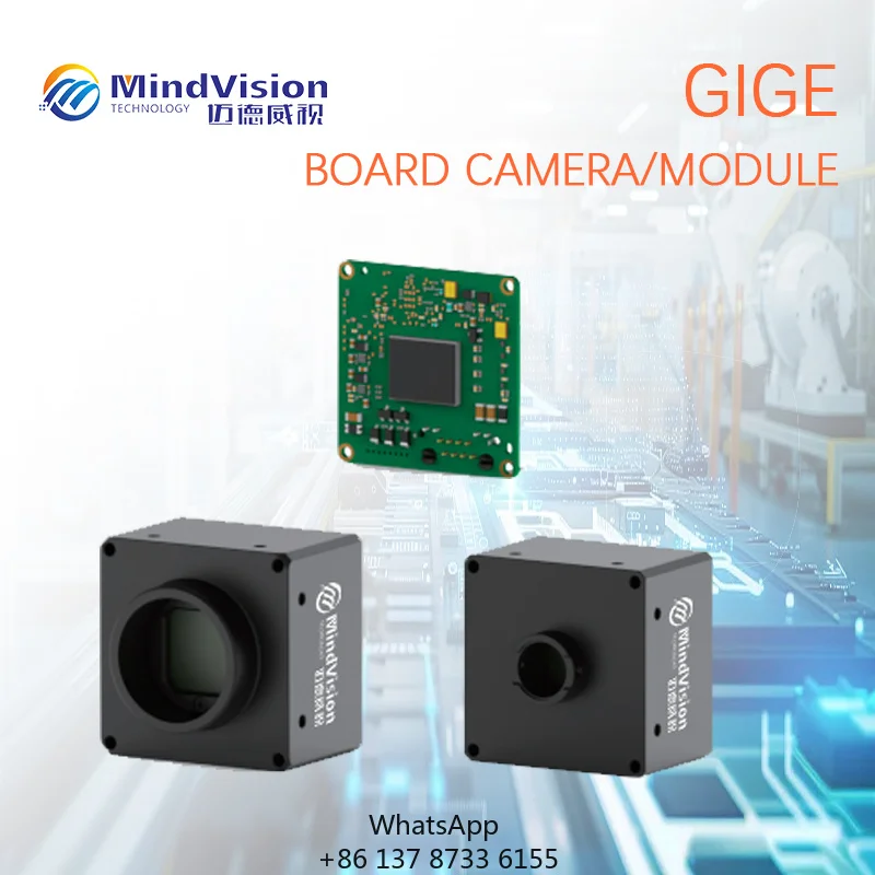 MindVision GigE Board Level Industrial Camera 1.3MP 91.5fps PYTHON Global Shutter To 20MP IMX183 1-inch Sensor PoE GenICam