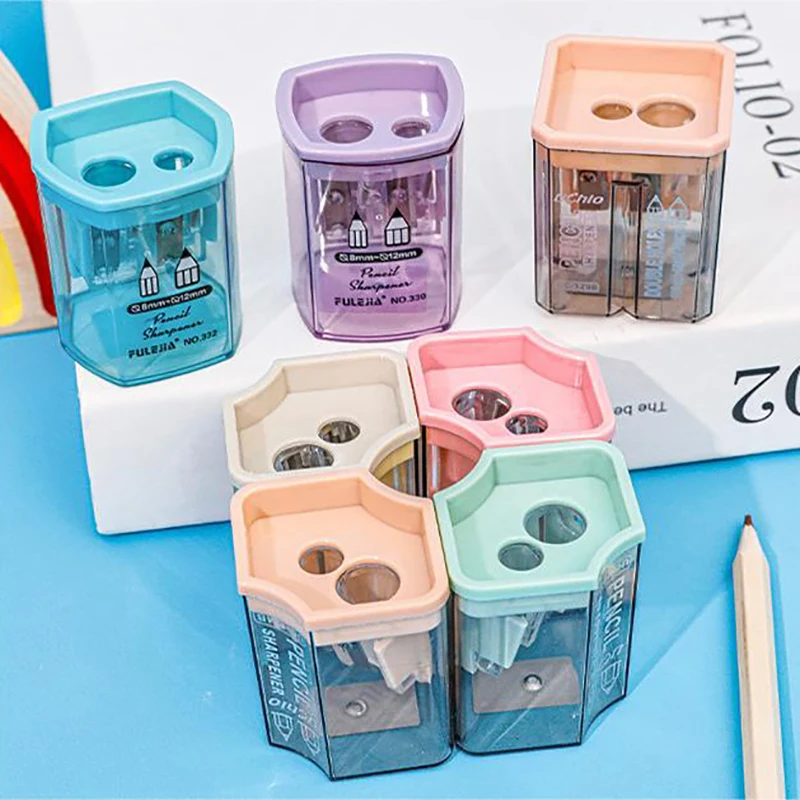 1PC Mini temperamatite piccolo simpatico cartone animato due fori temperamatite Kawaii Stationeries temperamatite forniture fisse per studenti