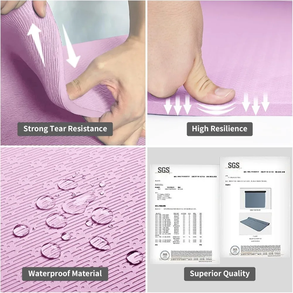 سجادة يوجا TPE طويلة جدًا 79 × 40 سميكة غير قابلة للانزلاق لصالة الألعاب الرياضية المنزلية واليوجا والبيلاتس وتدريبات اللياقة البدنية