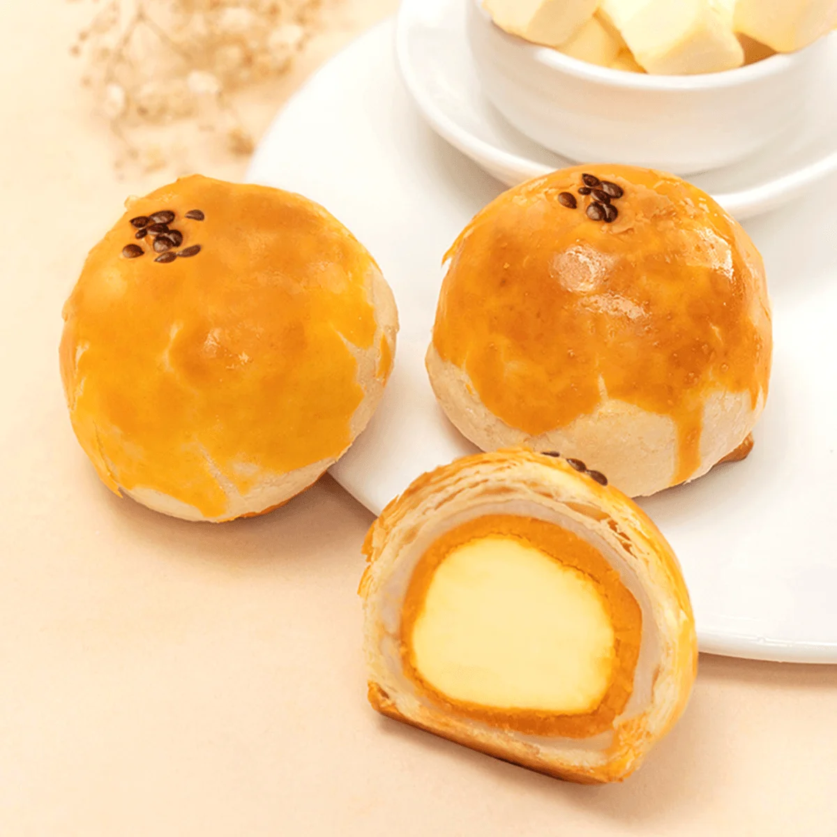 [2Packs] Xuan Ma Cheese Egg Yolk Pastry, Cheese Flavor, 4 pieces, 7.76 oz*2Packs[Yami Exclusive]