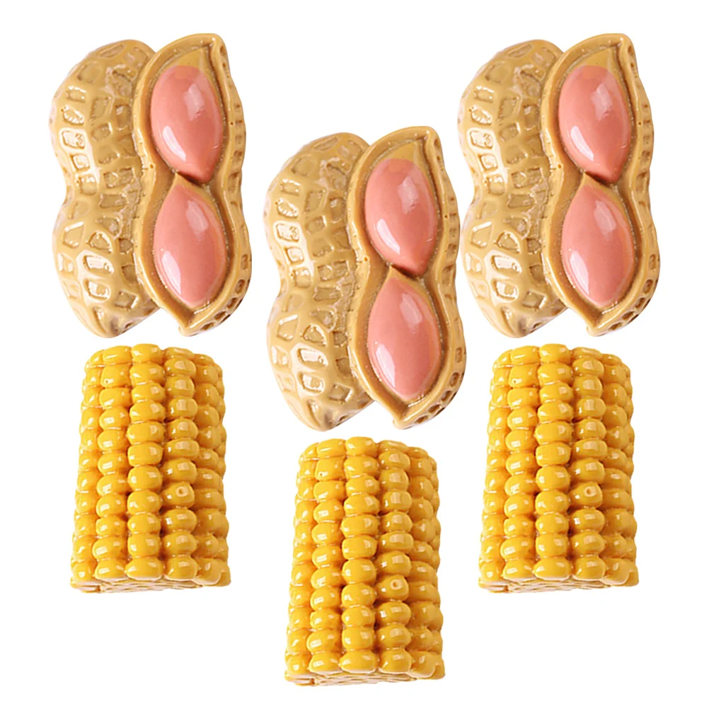 

1Set Mini Corn Peanut Realistic Resin Craft Miniature Food Decor Dollhouse DIY Decoration Mini Food Decor Resin Craft