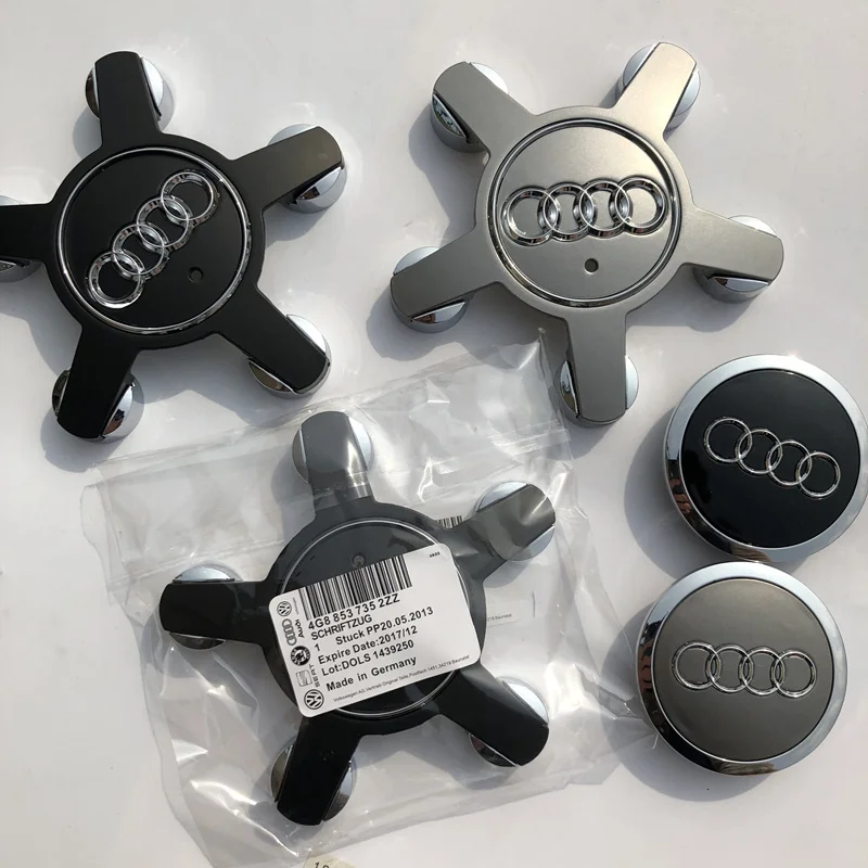 4Pcs Car Wheel Center Hub Cap Tire Rim Cover Decoration For Audi Sline A3 A1 A4 B8 B7 A6 C7 A5 A7 A8 B9 B6 C6 Q2 Q3 Q5 Q7 Q8 TT